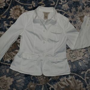LL Bean Cotton Barn Jacket / Blazer In White